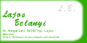 lajos belanyi business card